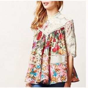 Zimmermann Frangipani blouse floral pattern lace panel detailing 2 mini doll